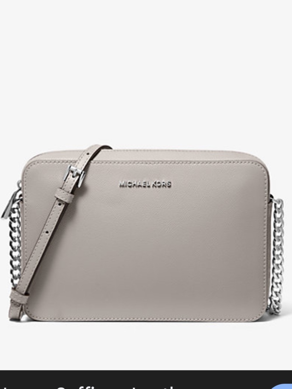 Michael Kors Jet Set Saffiano Leather Crossbody Bag - gray with silver